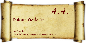 Auber Azár névjegykártya
